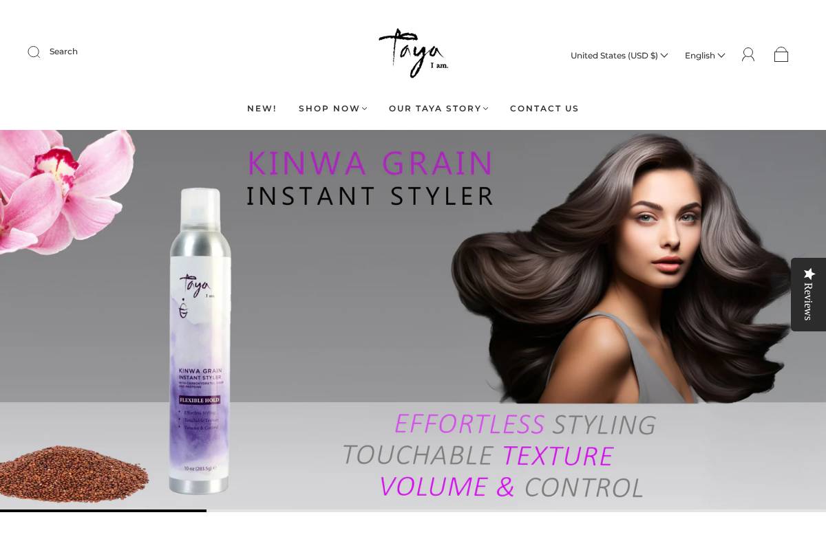 tayabeauty.com homepage screenshot