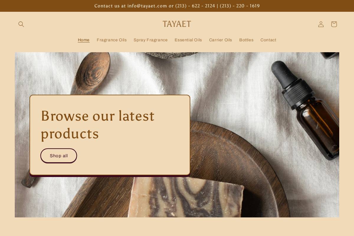 tayaet.com homepage screenshot