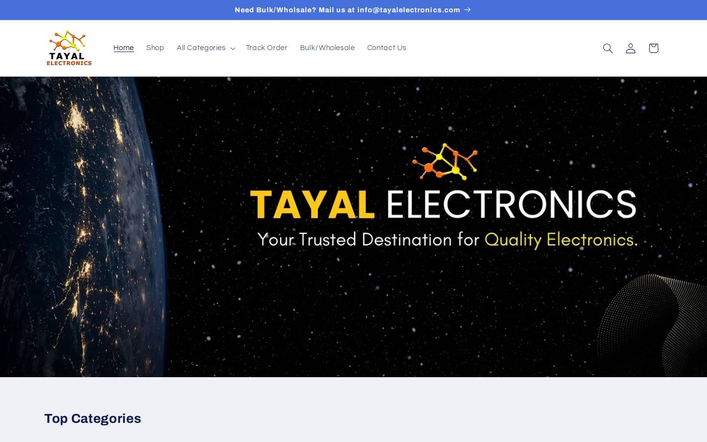 tayalelectronic.com homepage screenshot