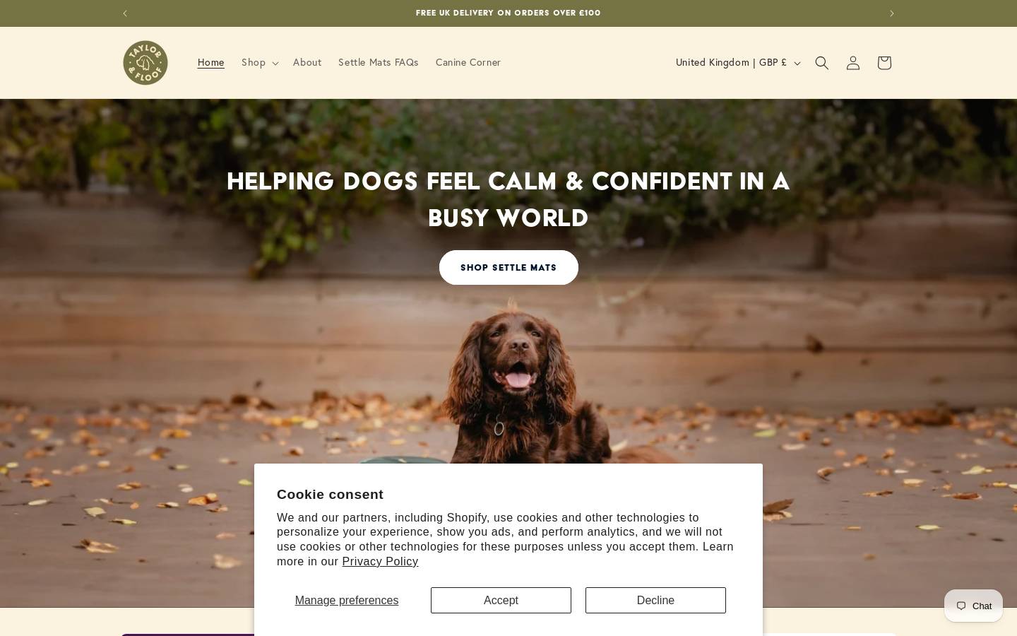 Taylor and Floof homepage screenshot