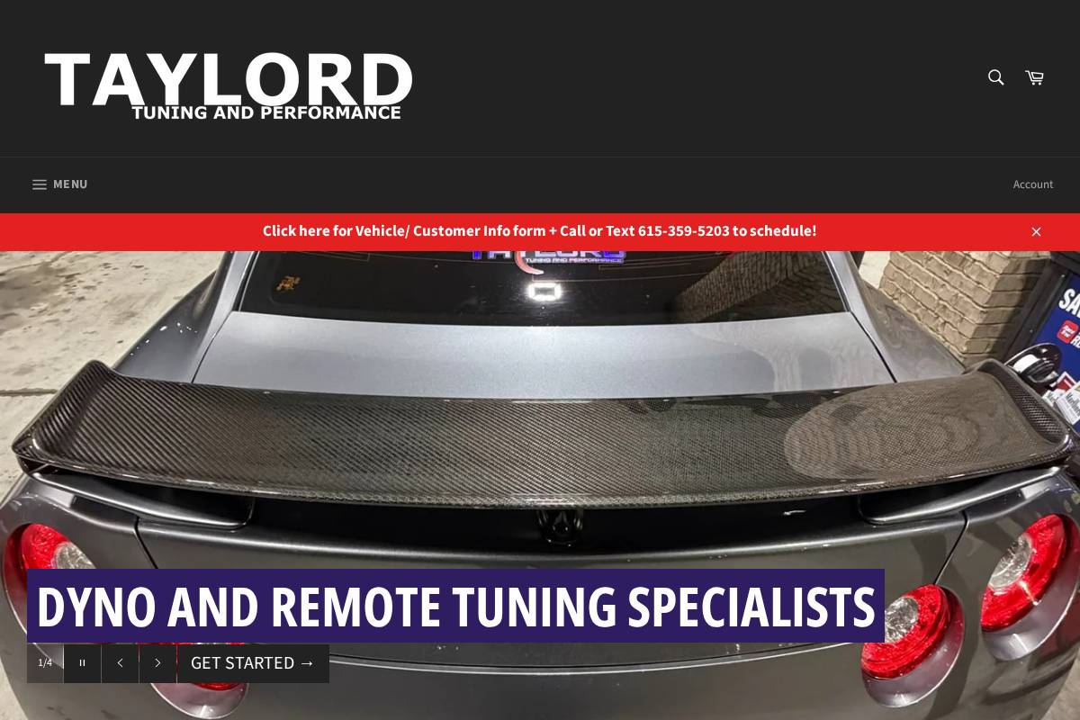 taylordtuning.com homepage screenshot