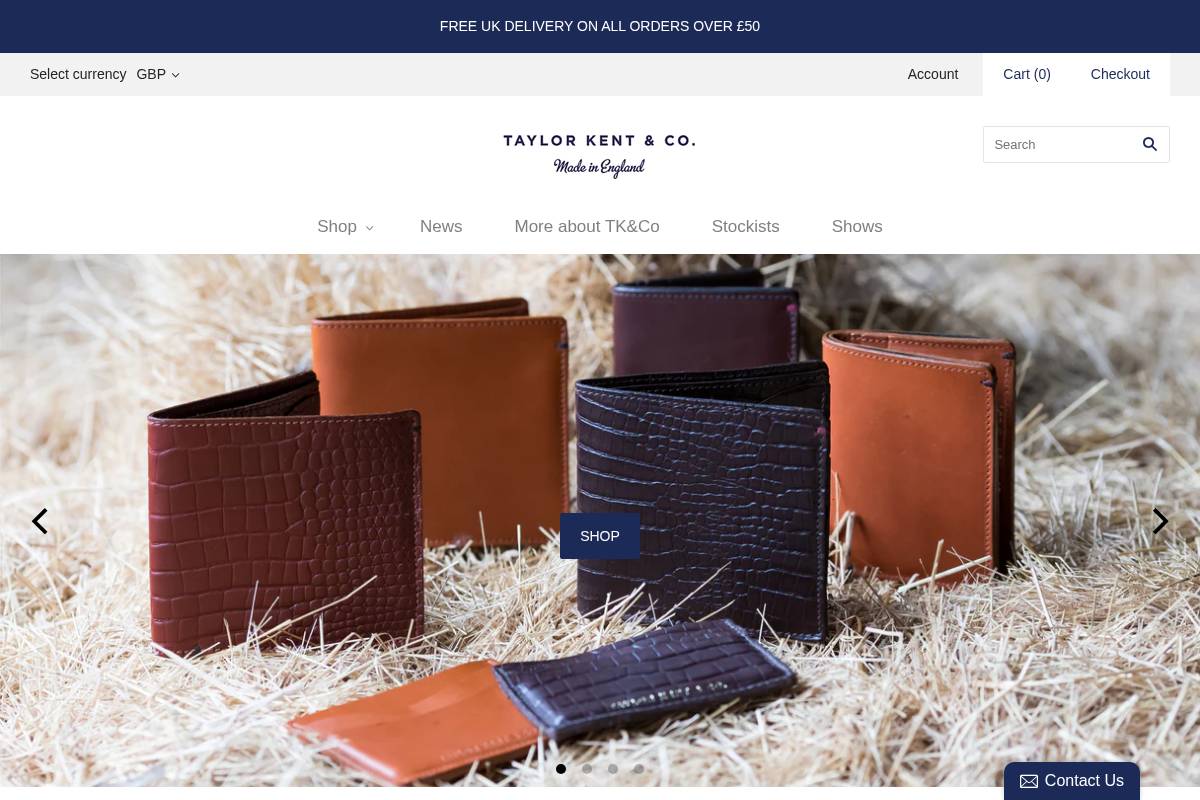 Taylorkent homepage screenshot