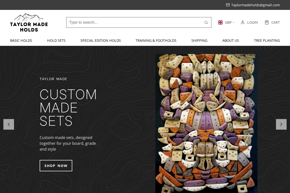 Taylormadeholds homepage screenshot