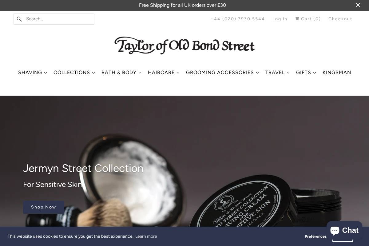Taylor Of Old Bond Street homepage screenshot
