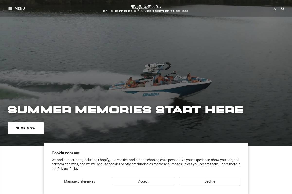 taylorsboats.com homepage screenshot