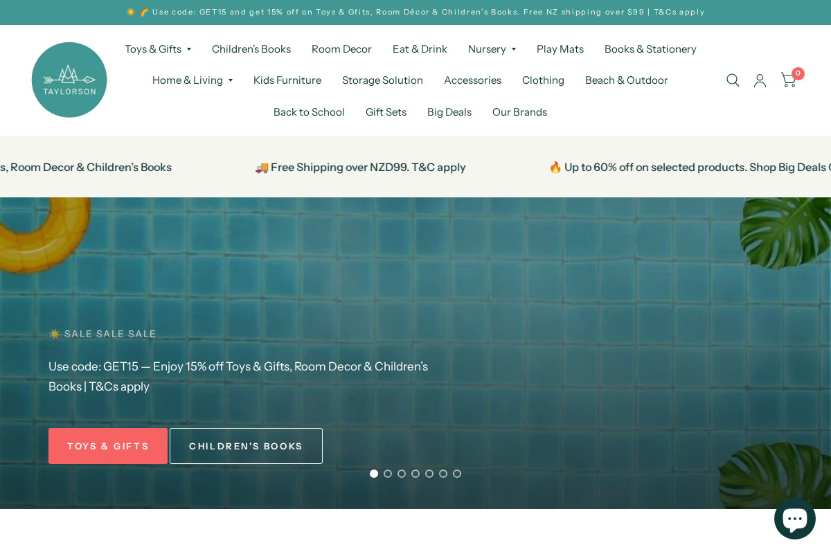 Taylorson homepage screenshot
