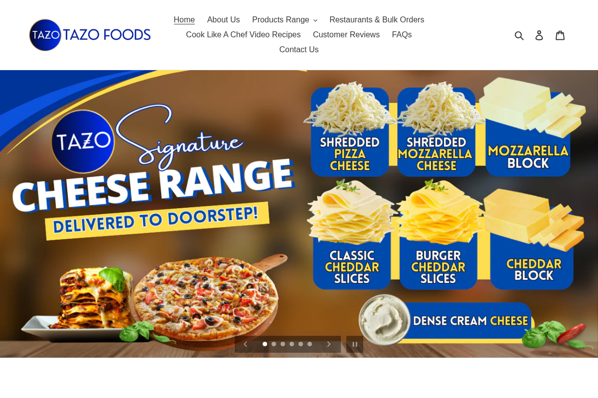 TAZO Foods Pk homepage screenshot