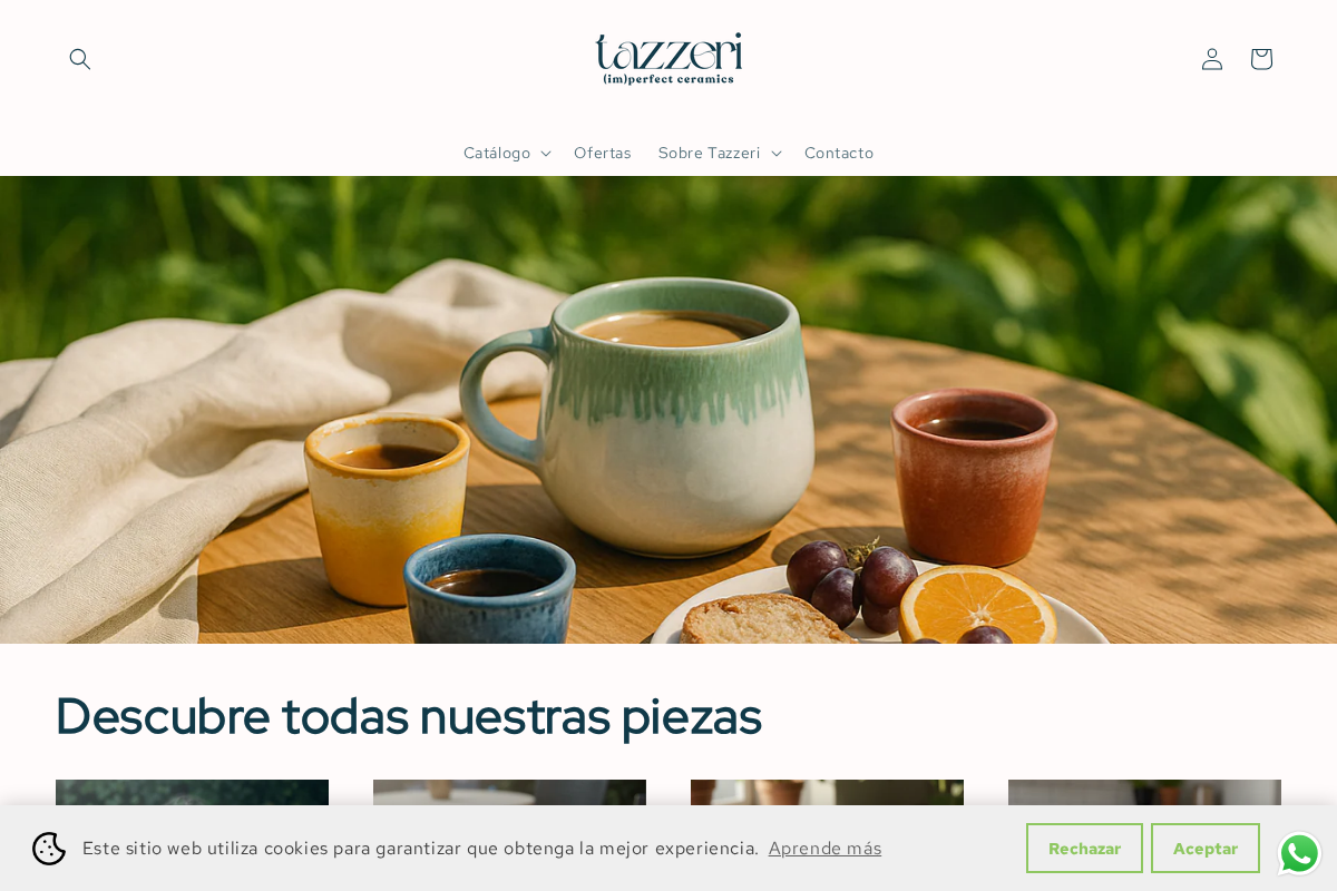 Tazzericeramics homepage screenshot