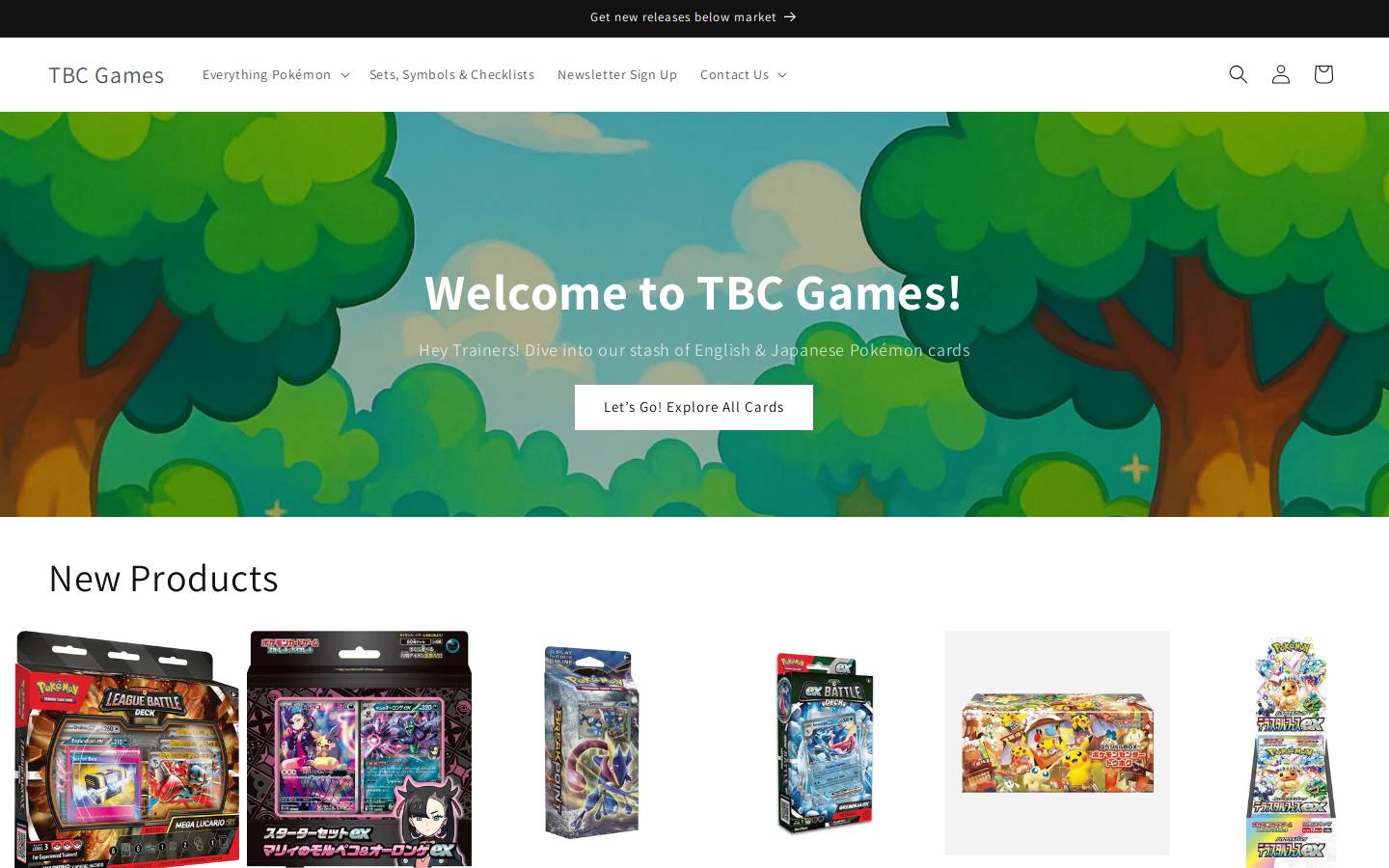 TBC Games homepage screenshot