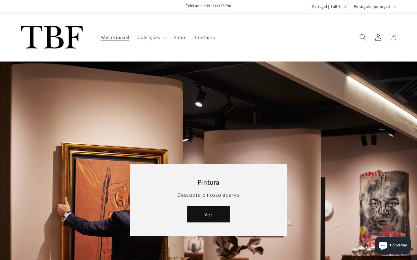tbffineart.com homepage screenshot
