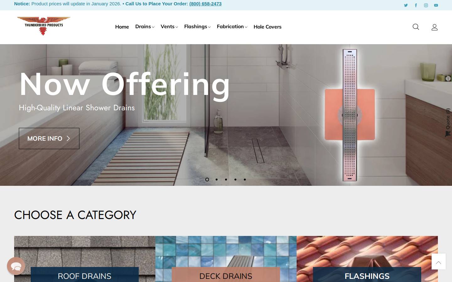 tbirdusa.com homepage screenshot