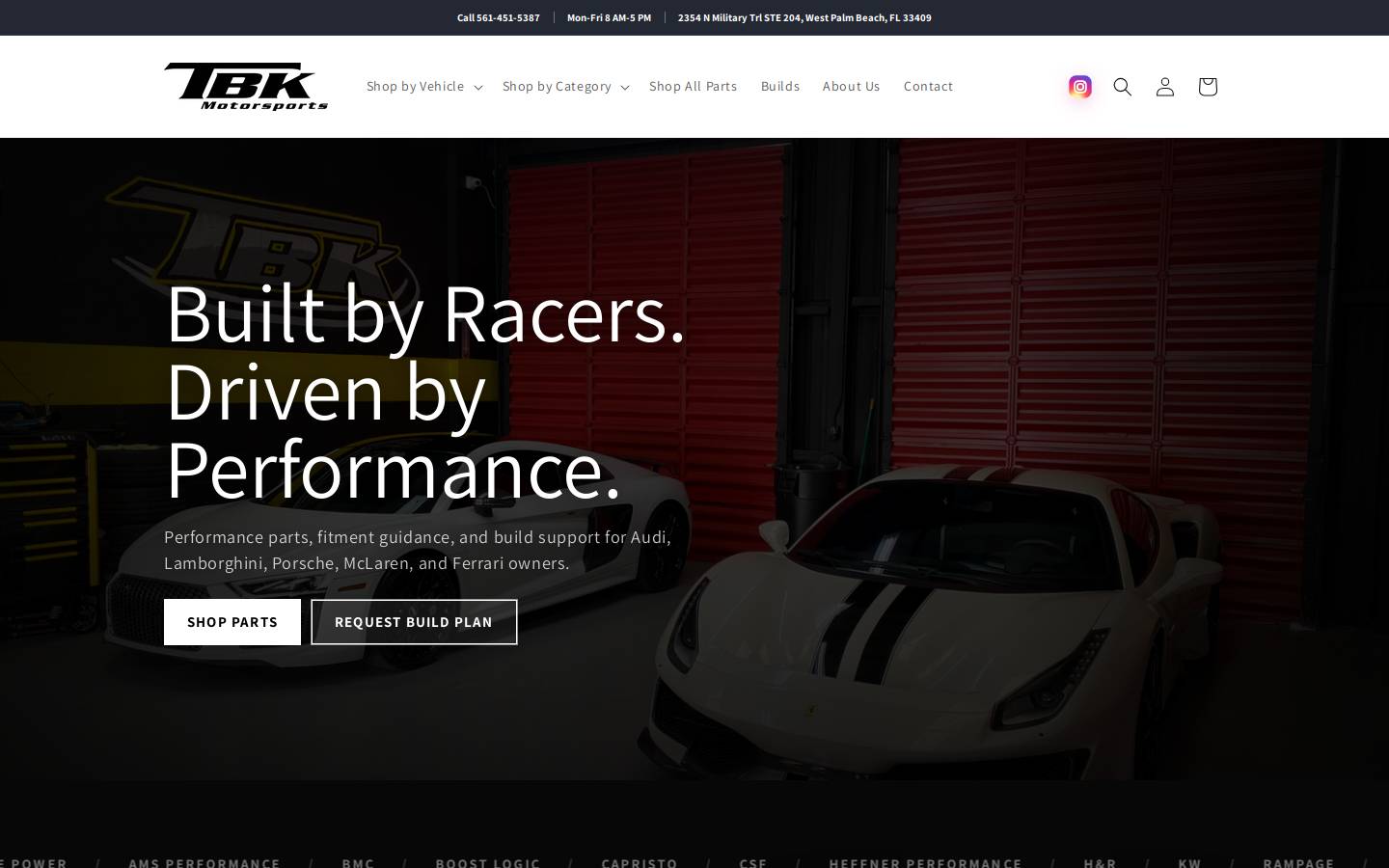 tbkmotorsport.com homepage screenshot