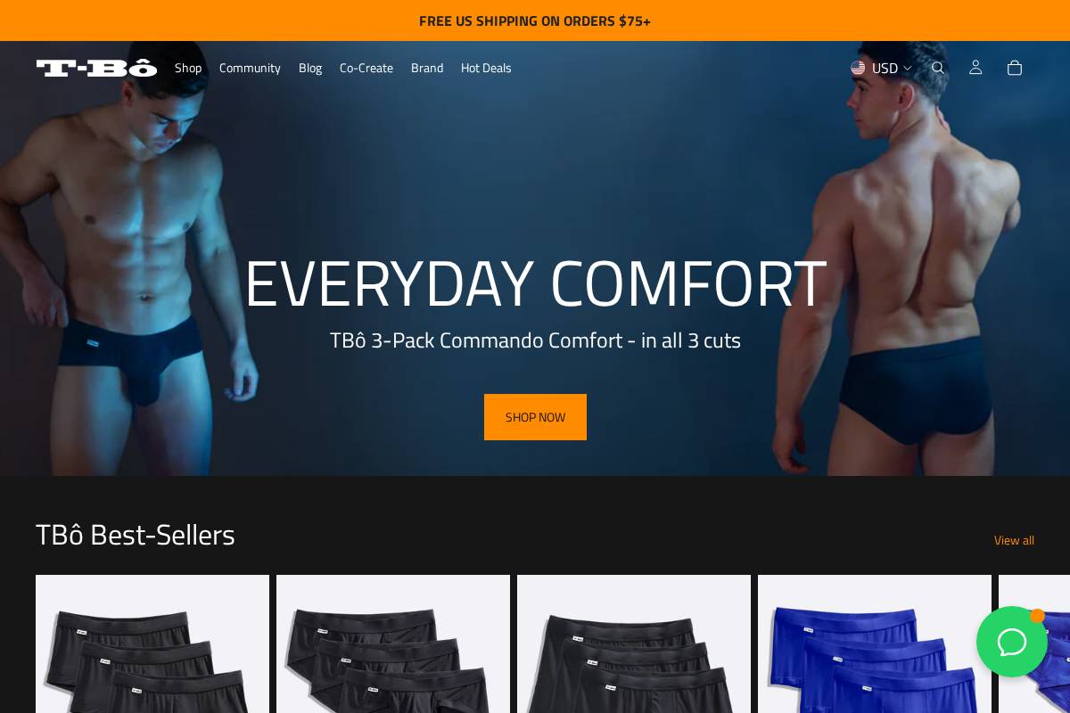 TBô homepage screenshot