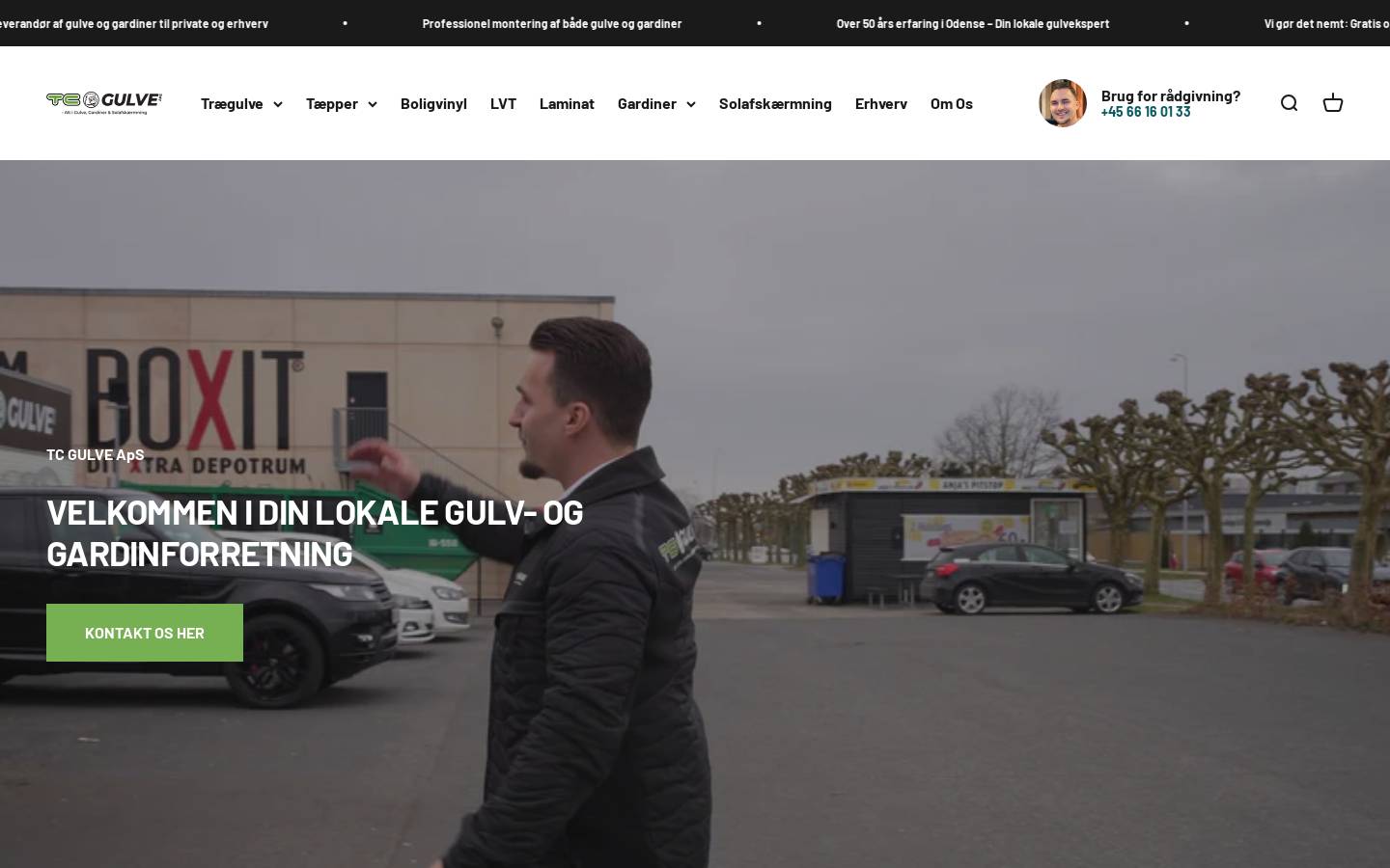 TC Gulve ApS homepage screenshot
