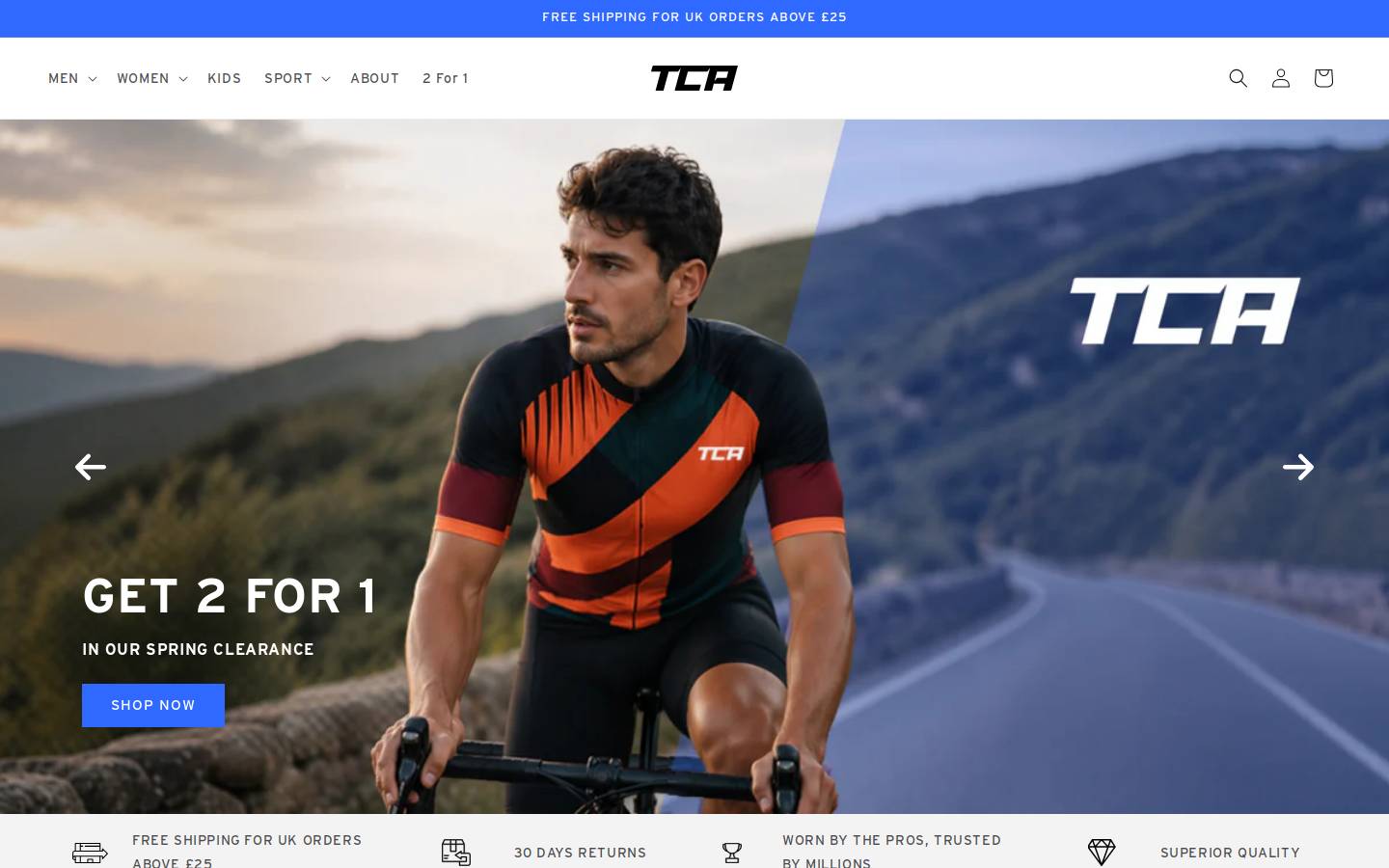 TCA homepage screenshot