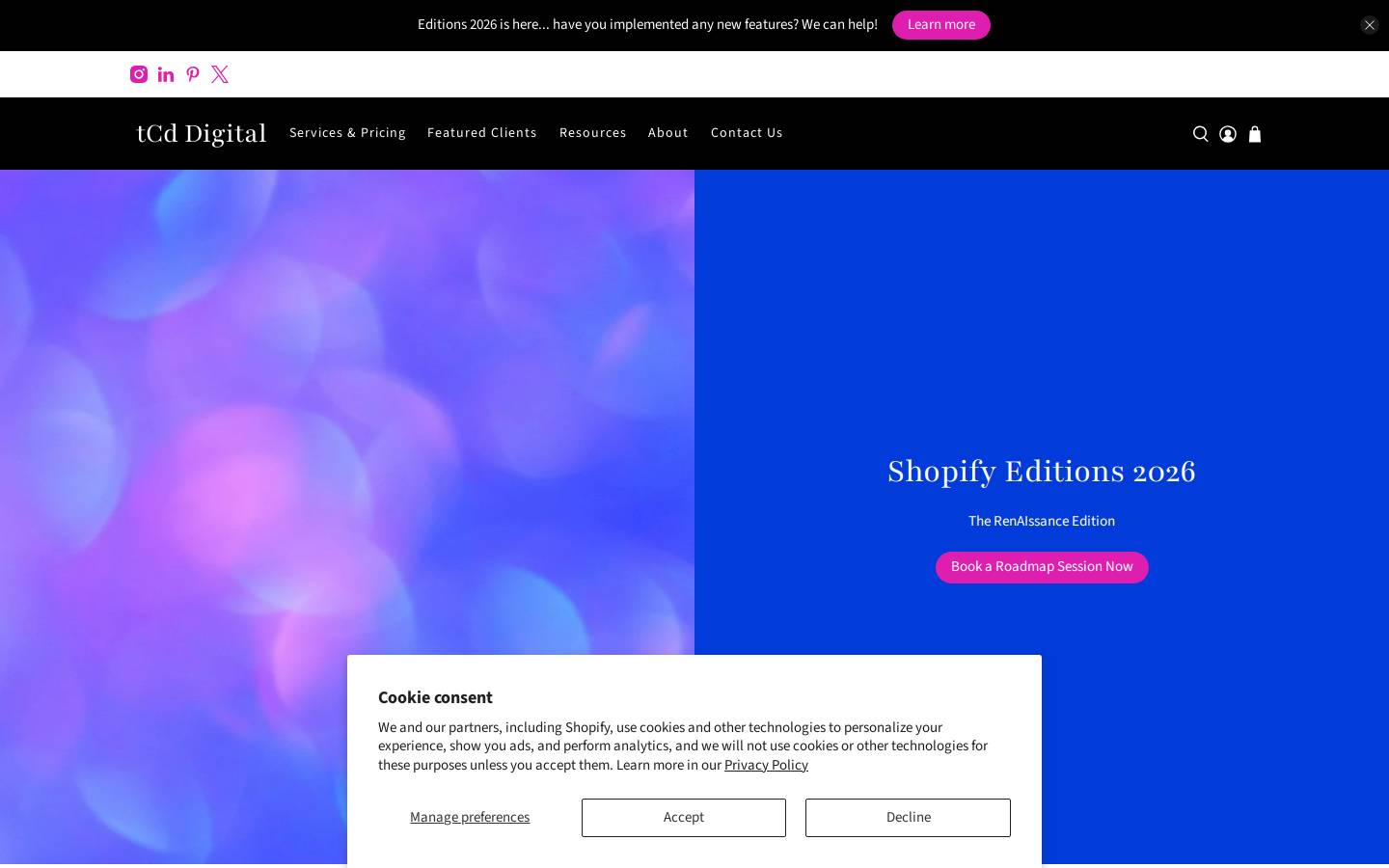 tCd Digital homepage screenshot