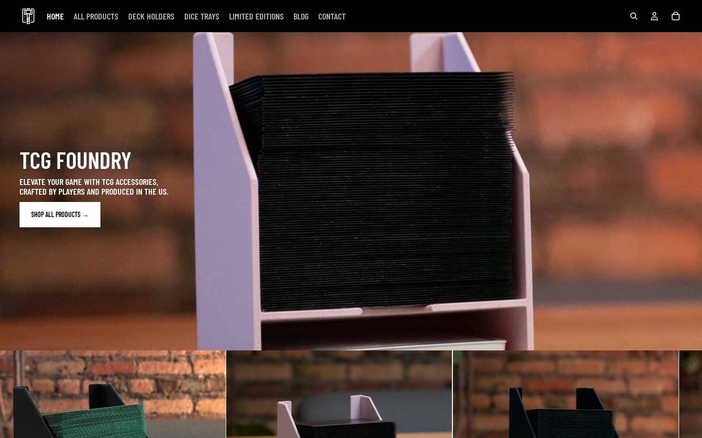 tcgfoundry.com homepage screenshot