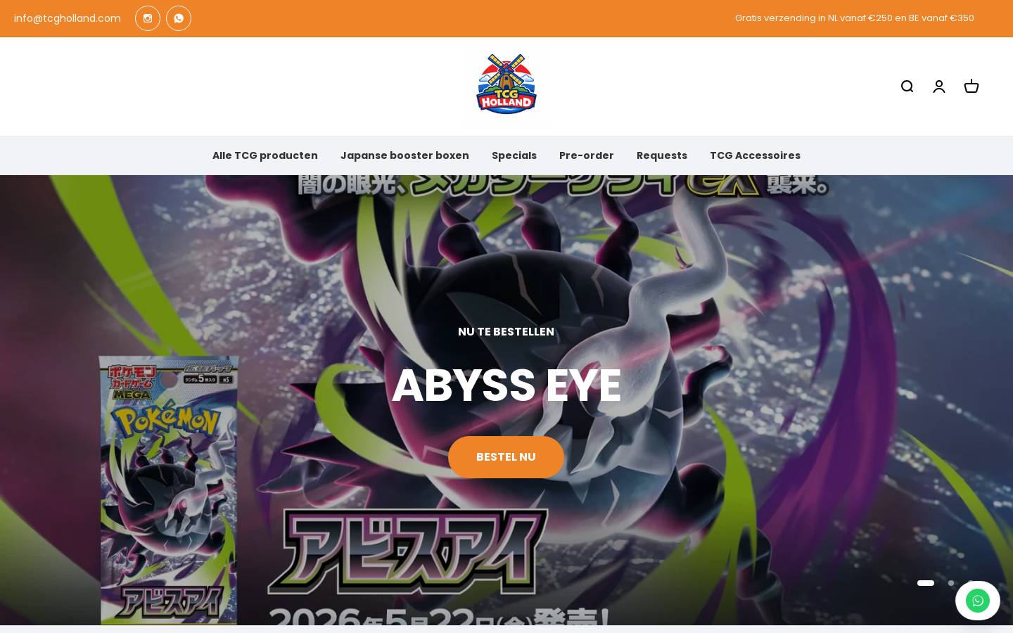 TCG Holland homepage screenshot