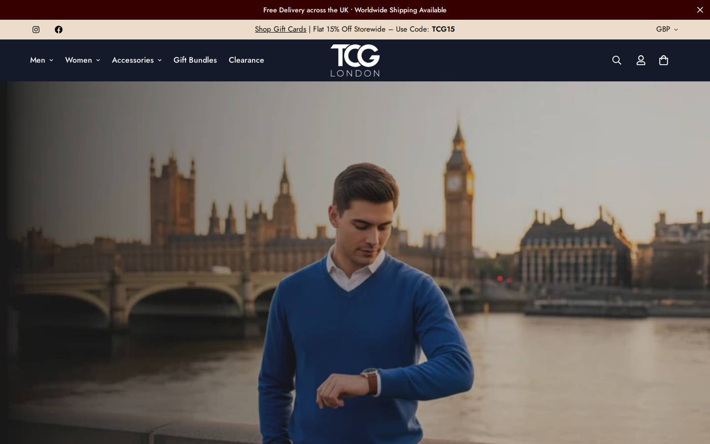 TCG London homepage screenshot