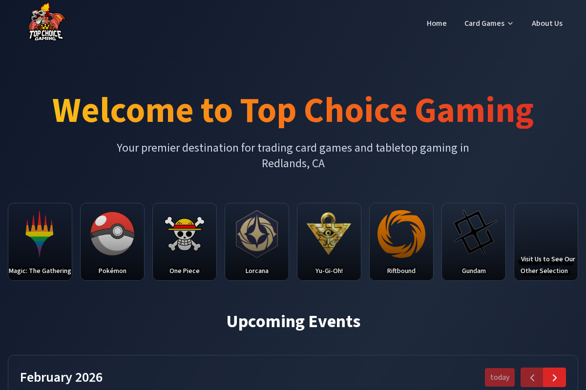 tcglounge.com homepage screenshot