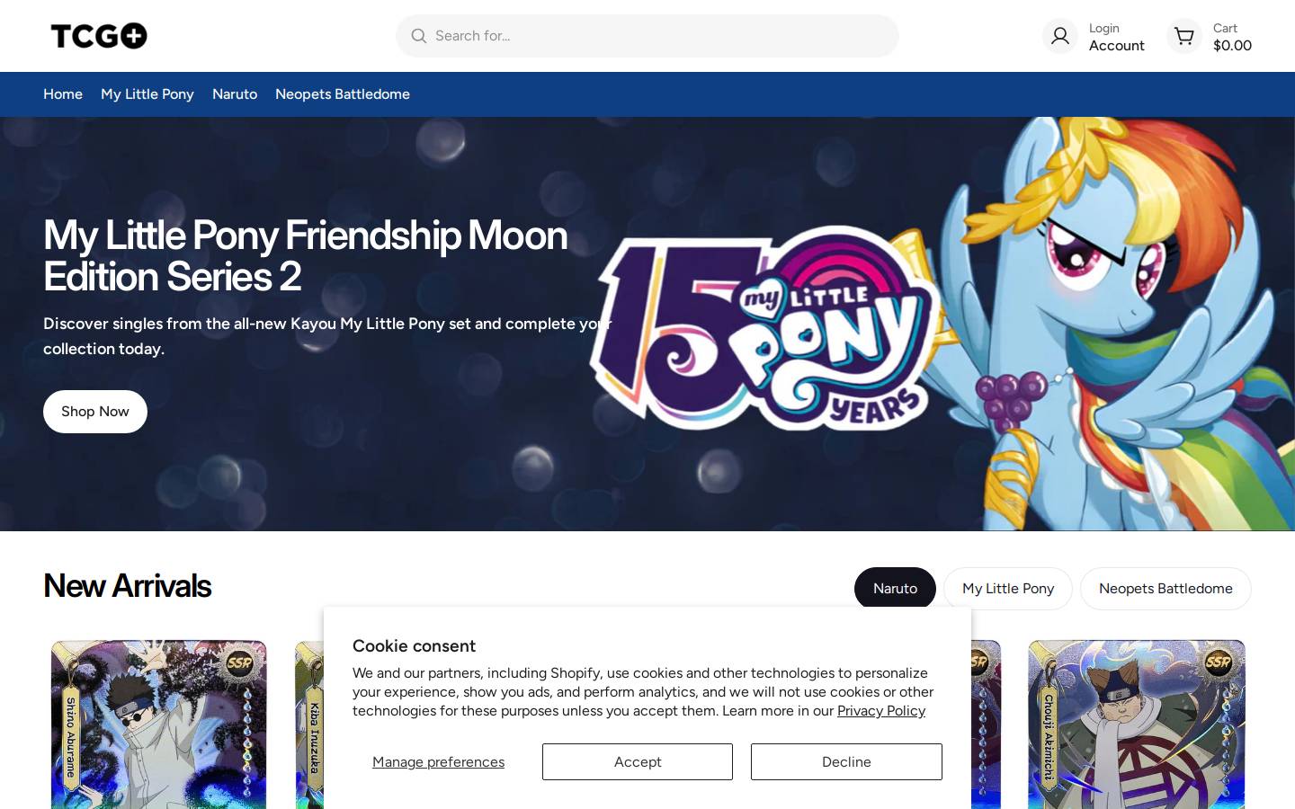 tcgplus.com homepage screenshot