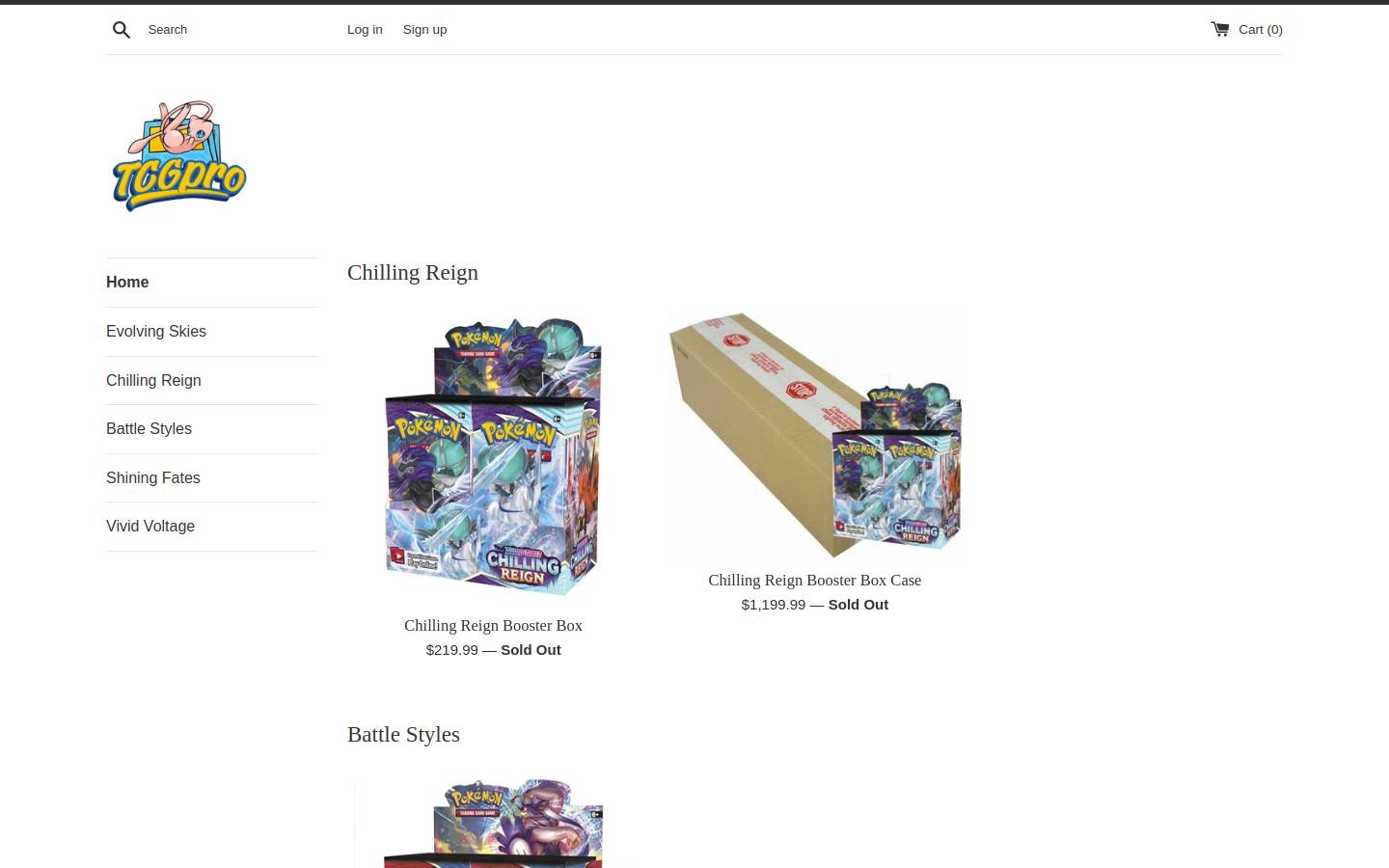 tcgpro.com.au homepage screenshot