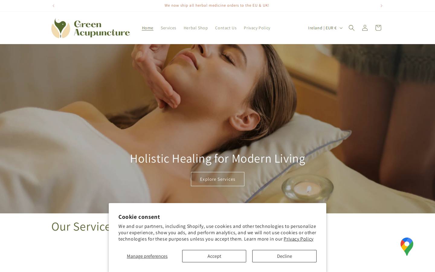 tcmclinic.ie homepage screenshot