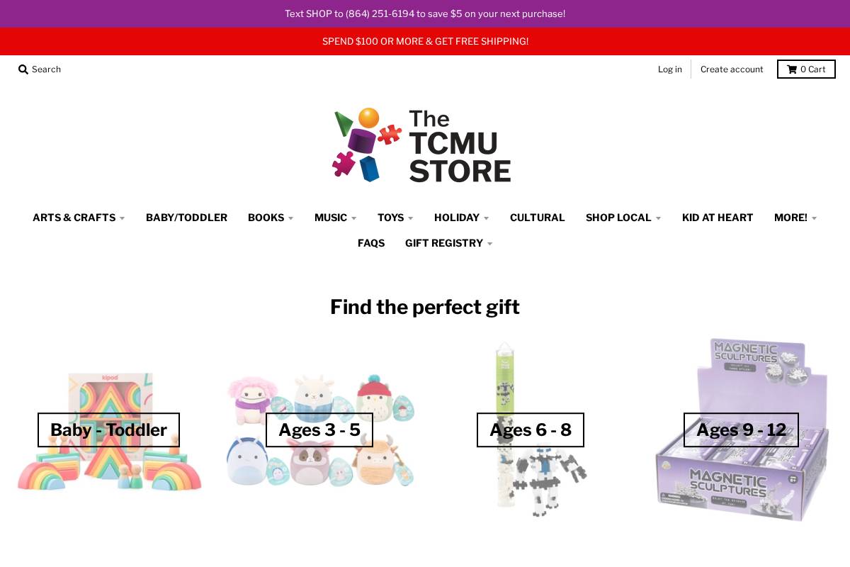 tcmustore.org homepage screenshot