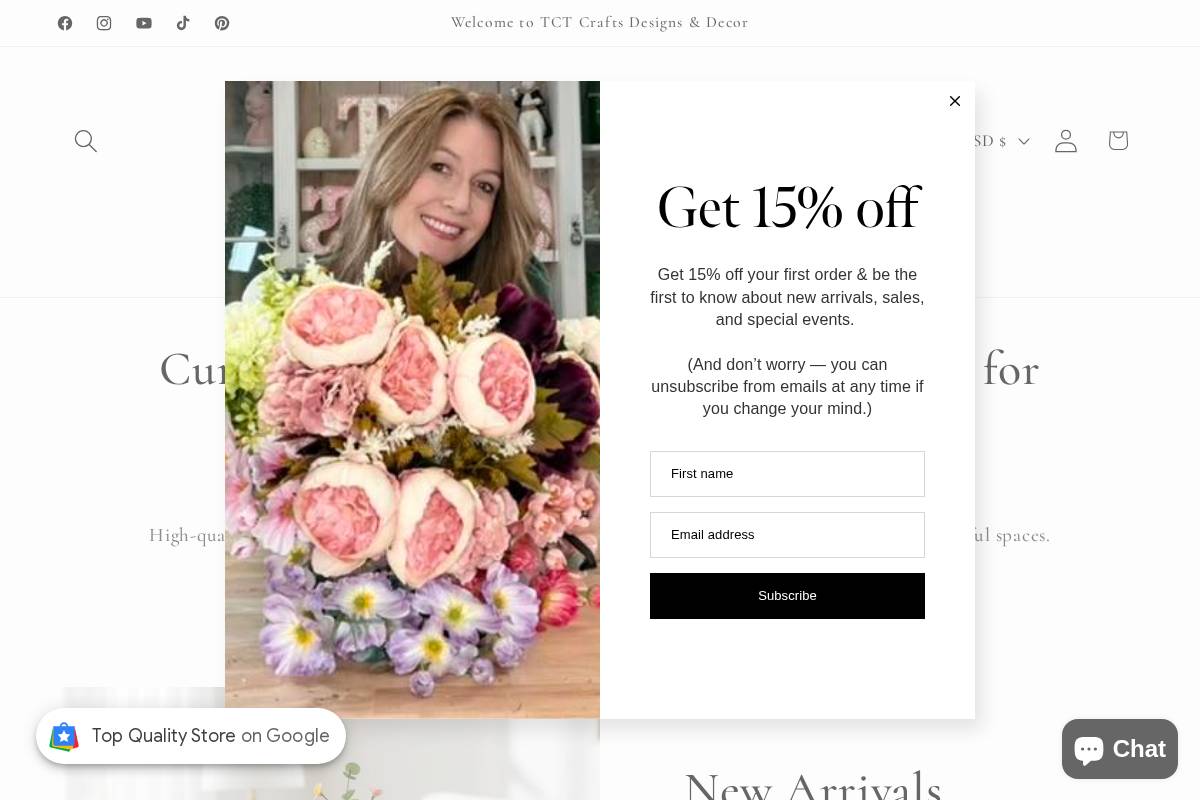 tctcrafts.com homepage screenshot