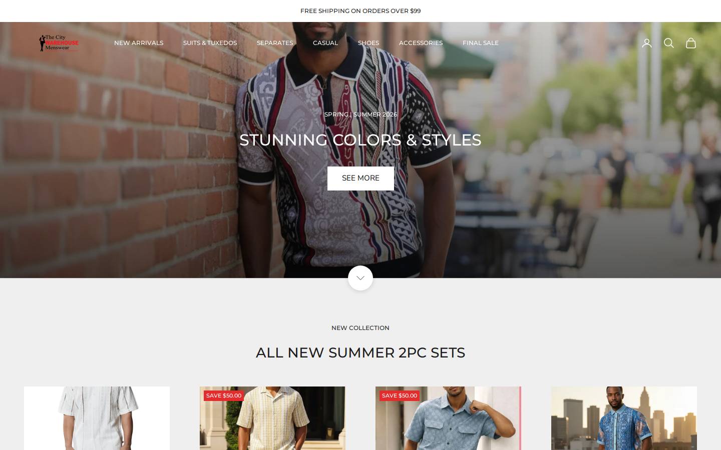 tcwmenswear.com homepage screenshot