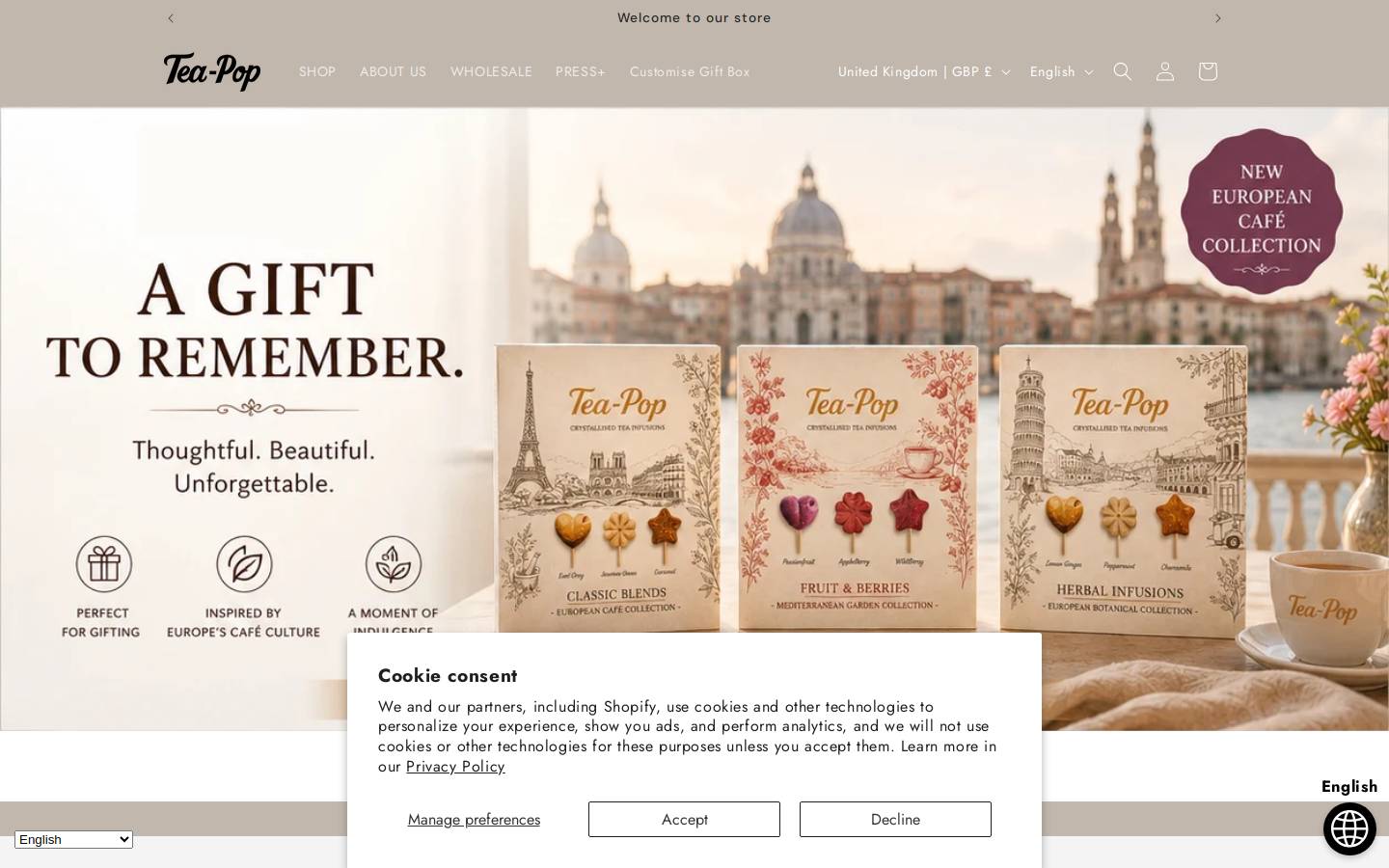 tea-pop.com homepage screenshot