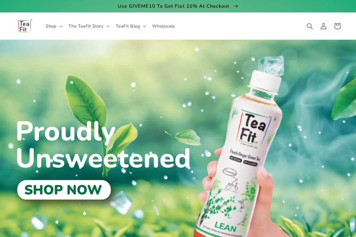 tea.fit homepage screenshot