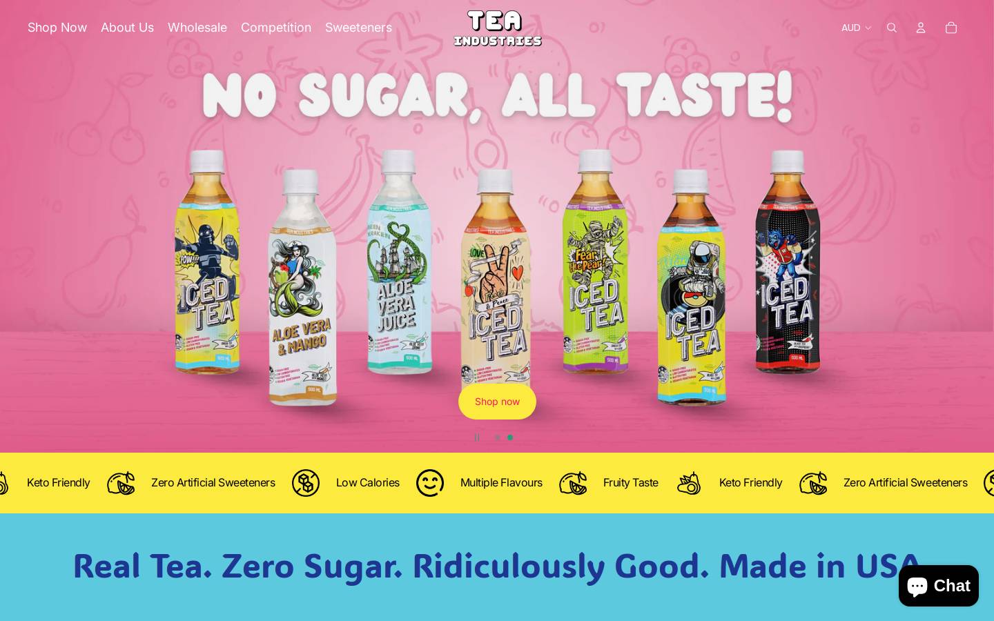 Tea Industries homepage screenshot