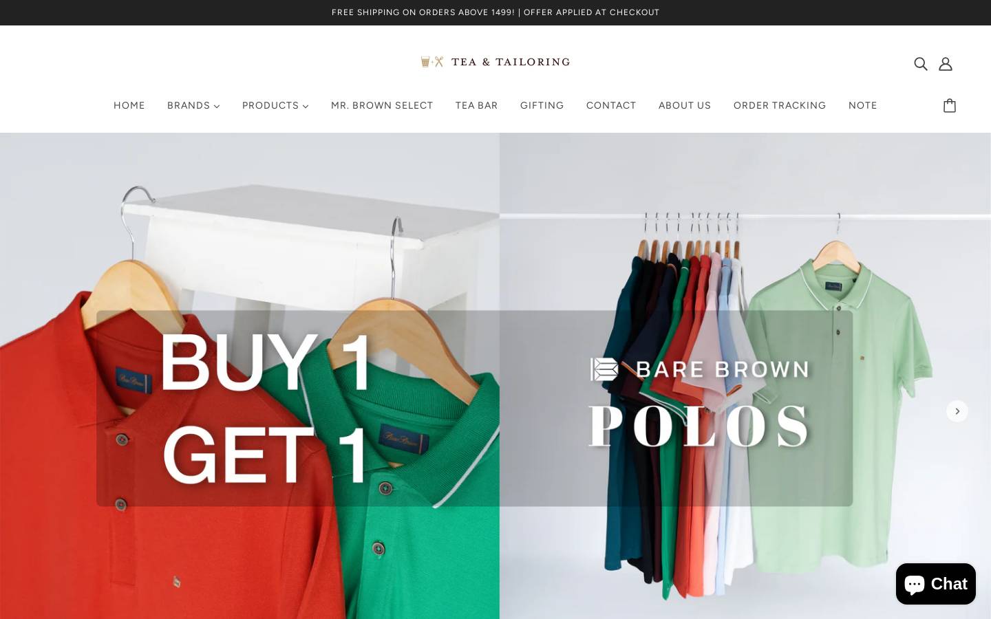 teaandtailoring.com homepage screenshot