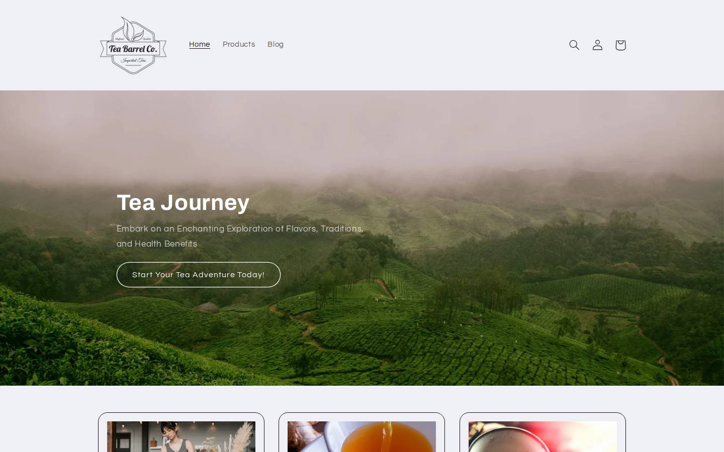 teabarrelco.com homepage screenshot