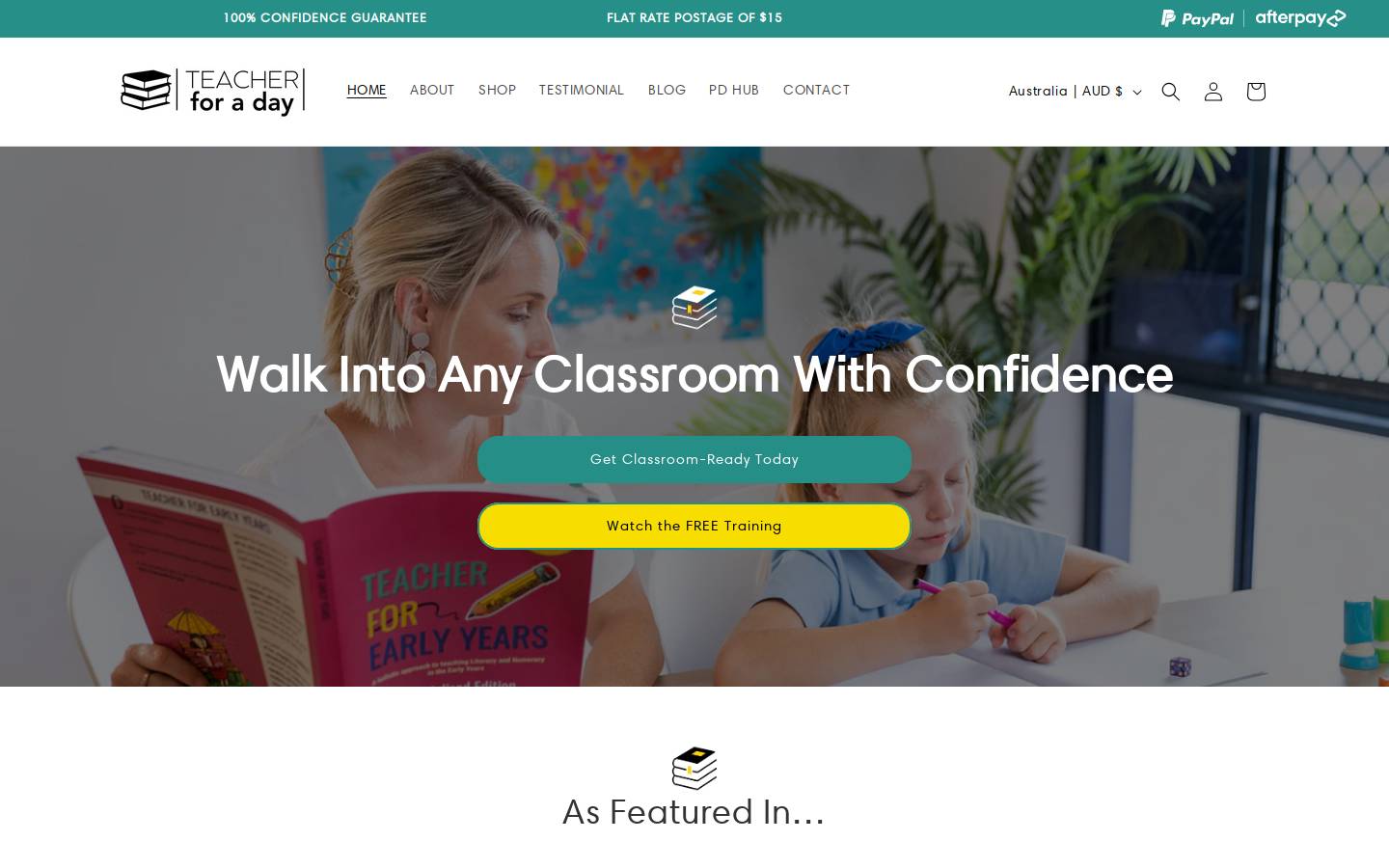 teacherforaday.com homepage screenshot
