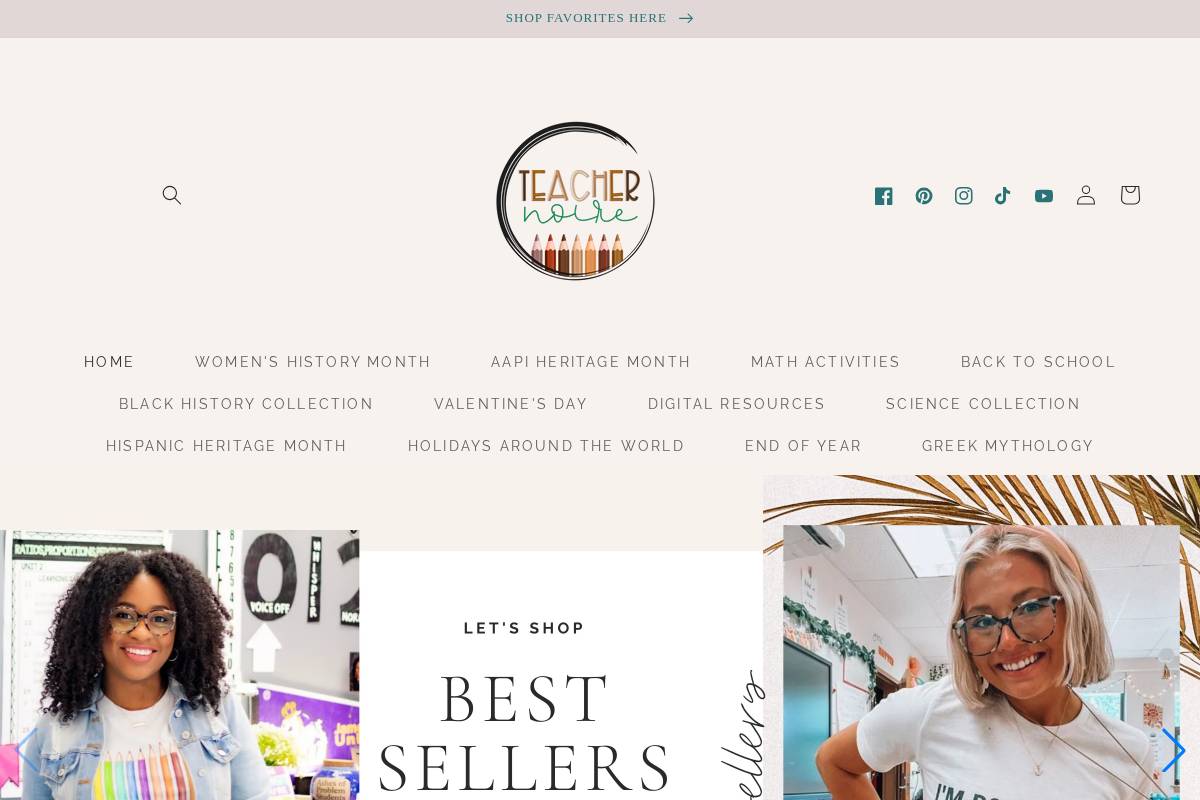 teachernoire.shop homepage screenshot