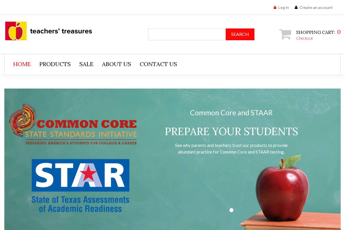 teacherstreasures.com homepage screenshot
