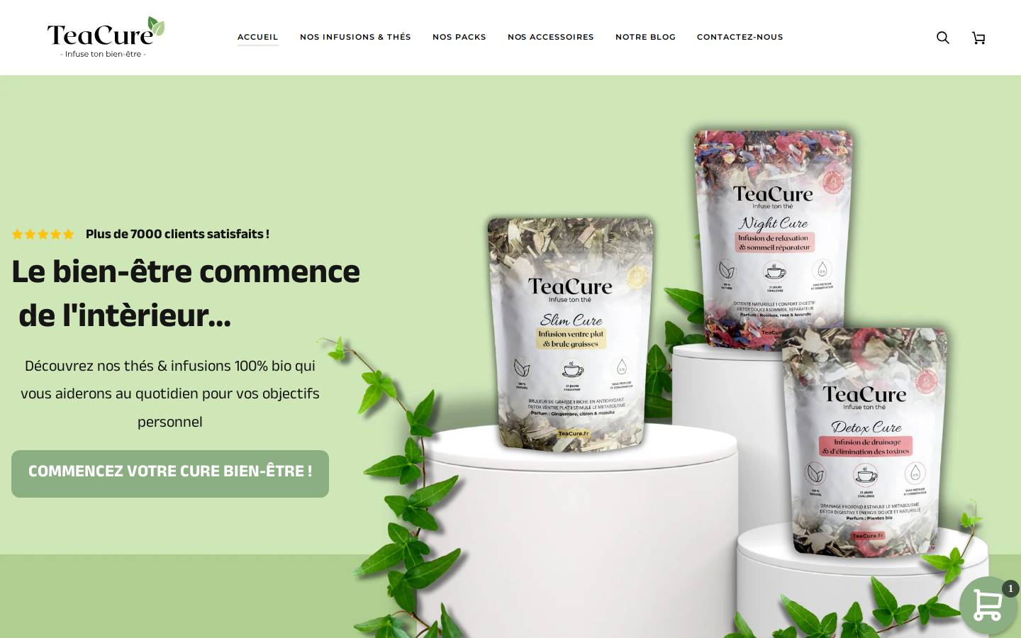 teacure.fr homepage screenshot
