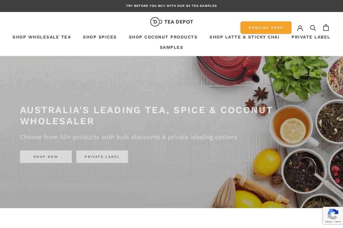 teadepot.com.au homepage screenshot