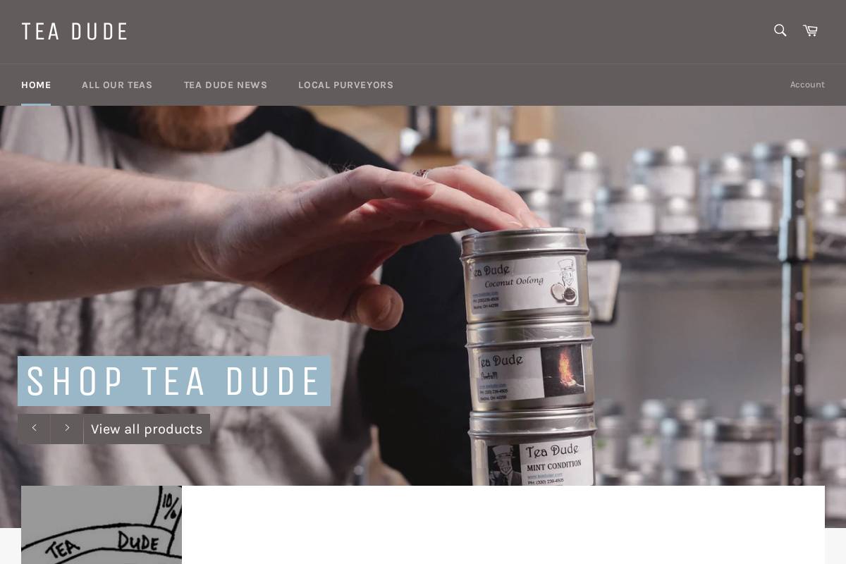teaduder.com homepage screenshot