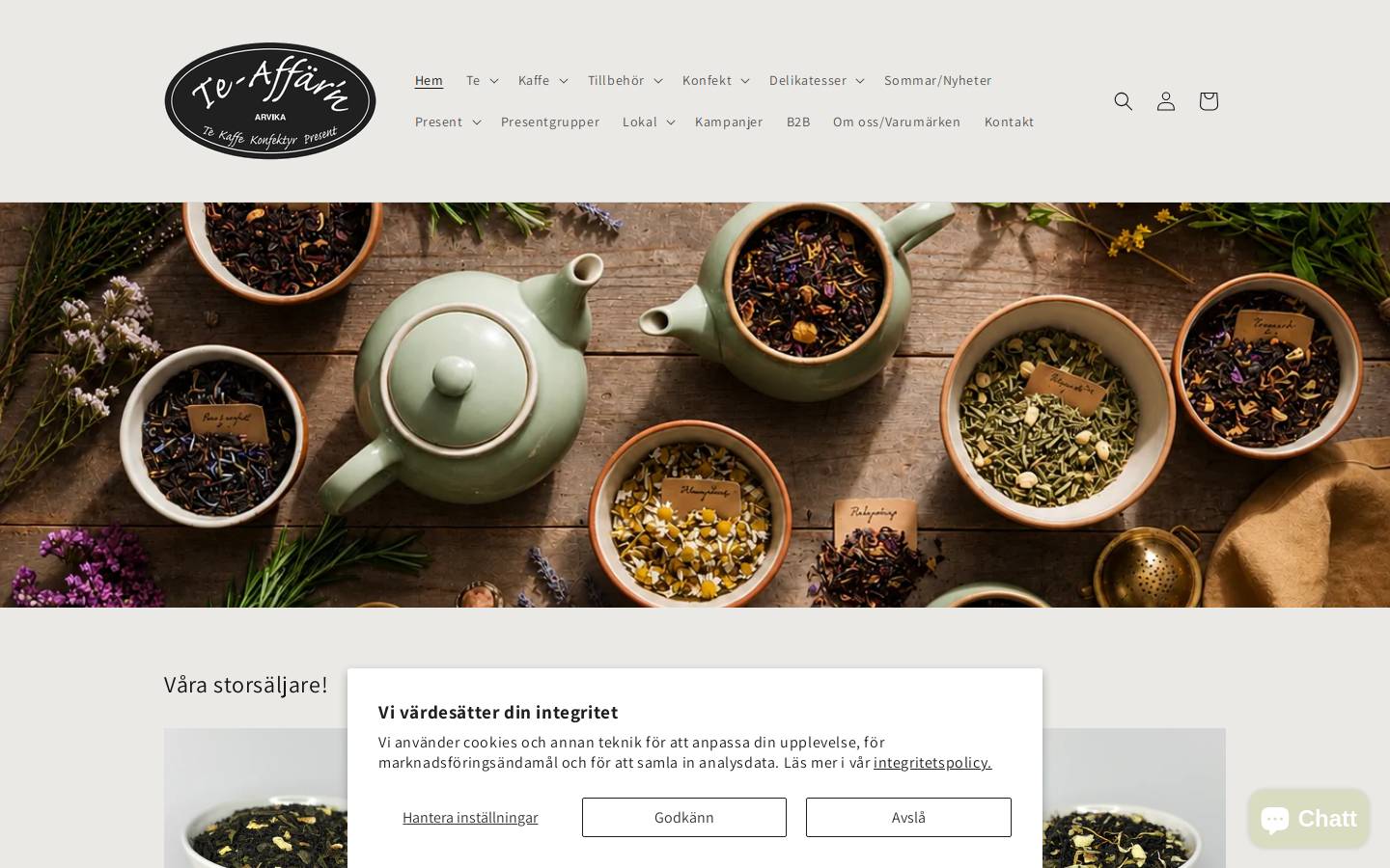 teaffarn.se homepage screenshot