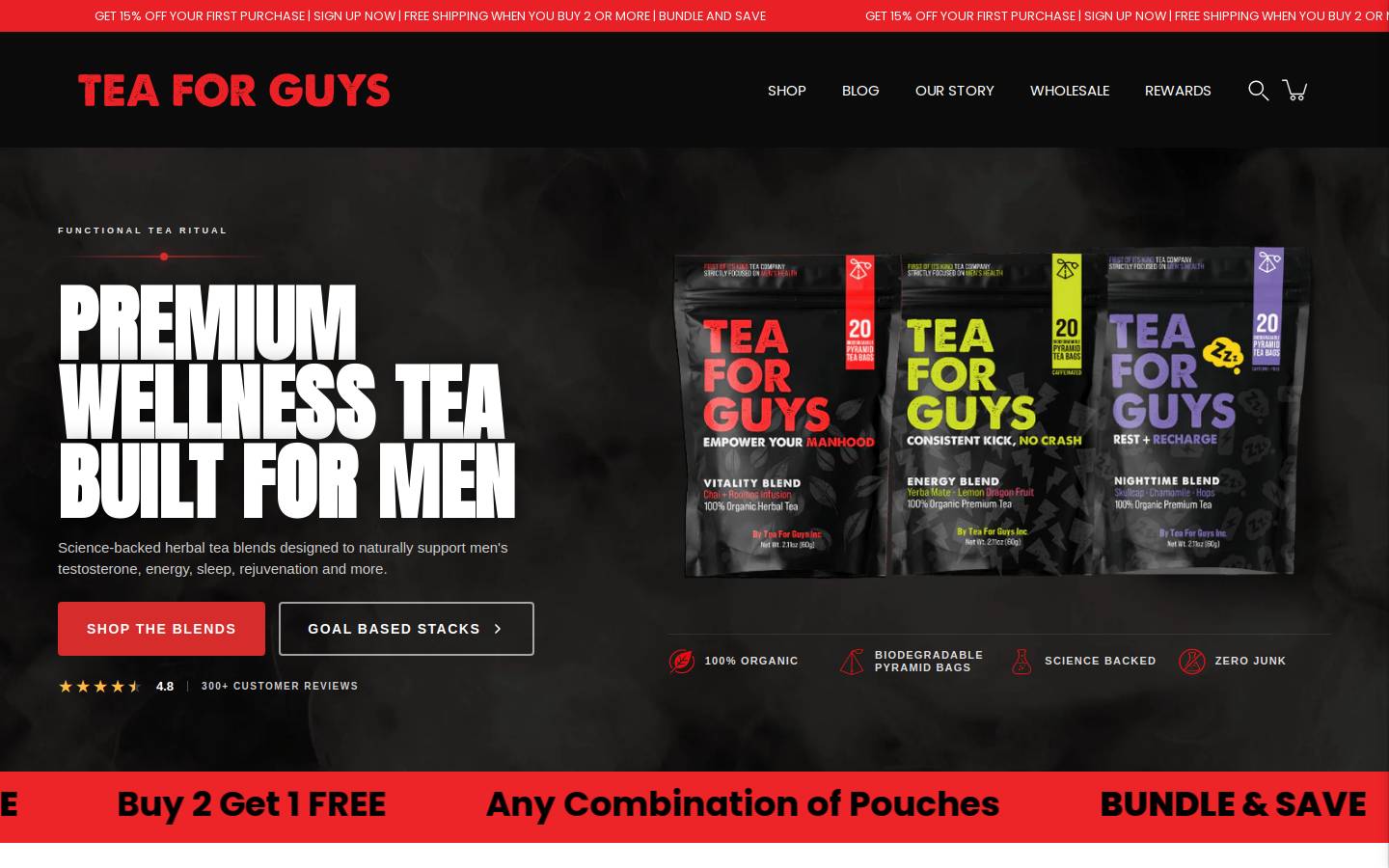 teaforguys.com homepage screenshot