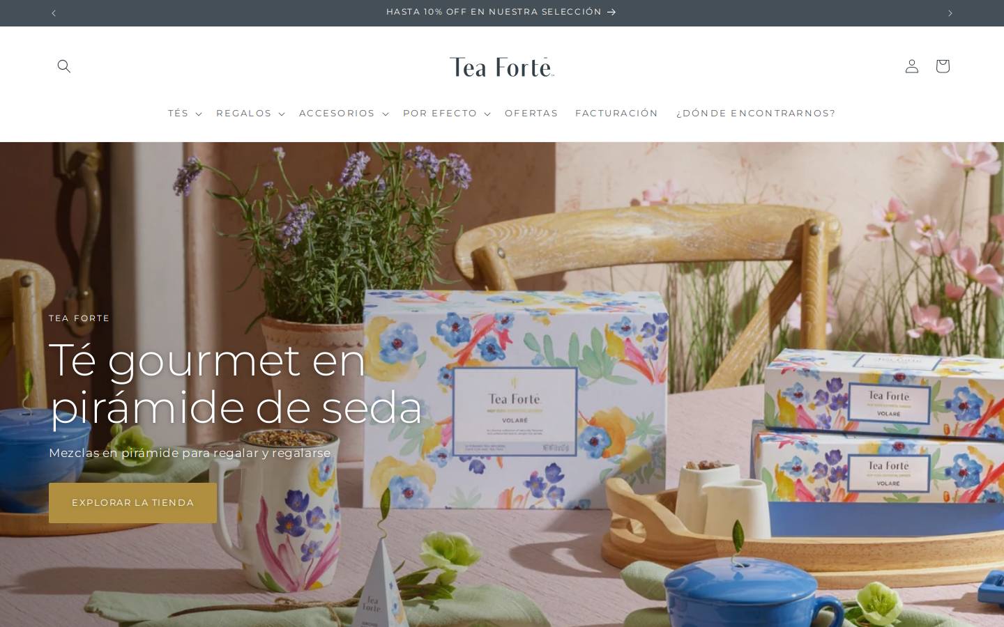 Tea Forte homepage screenshot