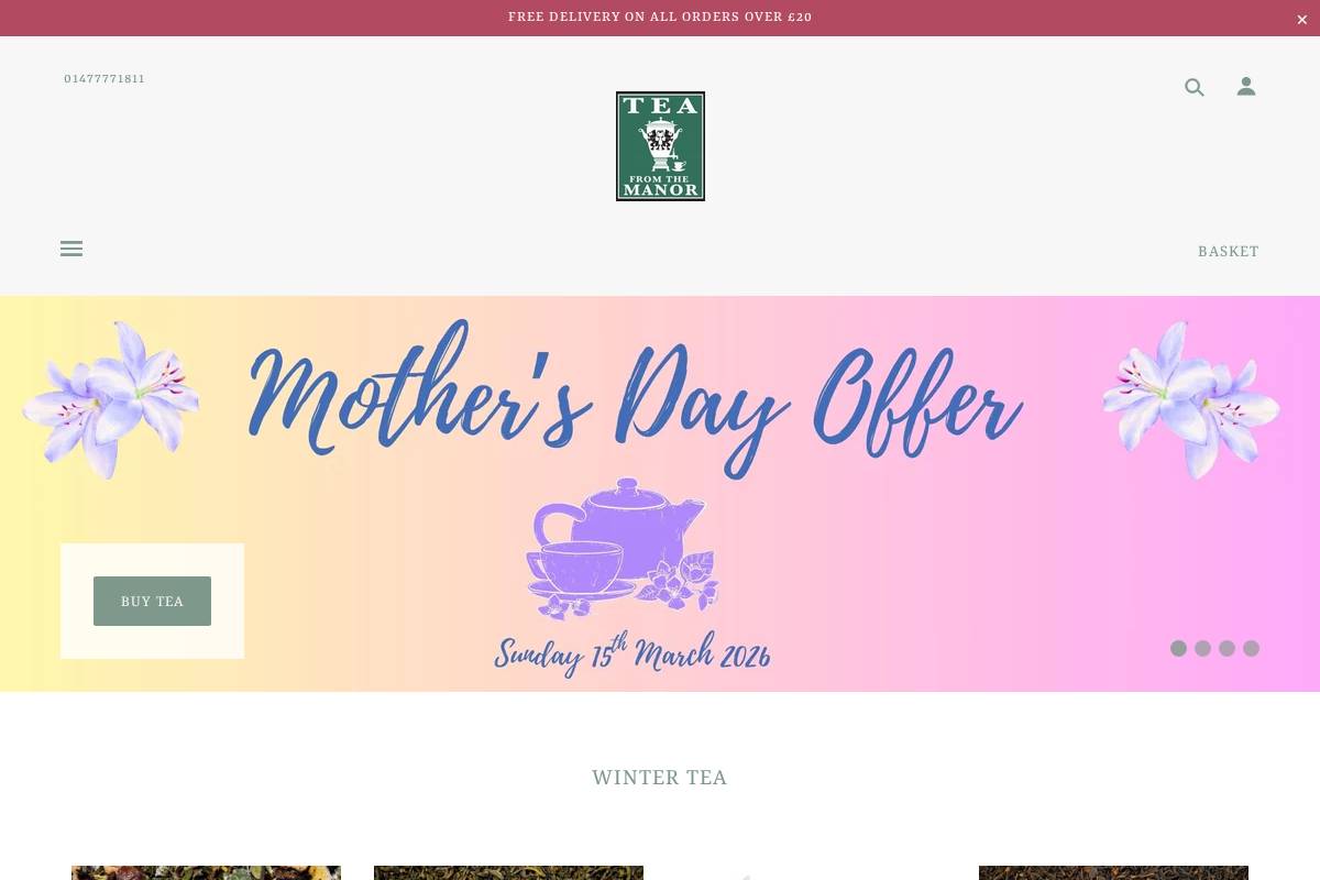 teafromthemanor.co.uk homepage screenshot