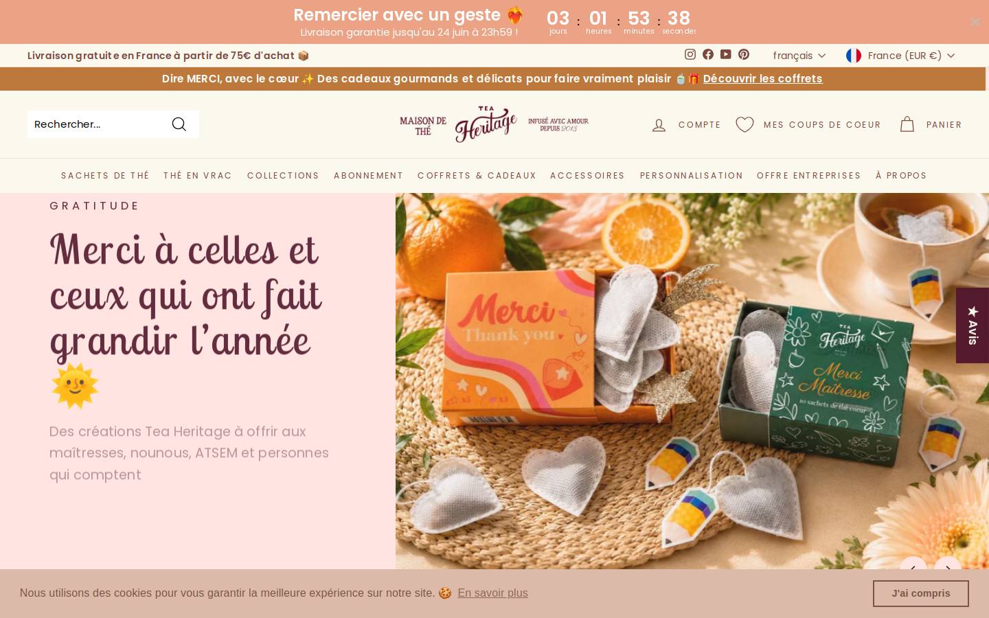 Tea Heritage homepage screenshot