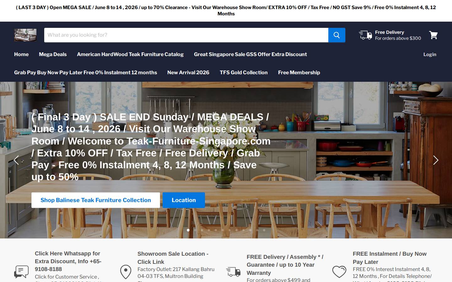 teak-furniture-singapore.com homepage screenshot
