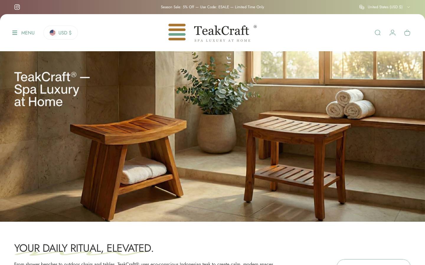 teakcraftusa.com homepage screenshot