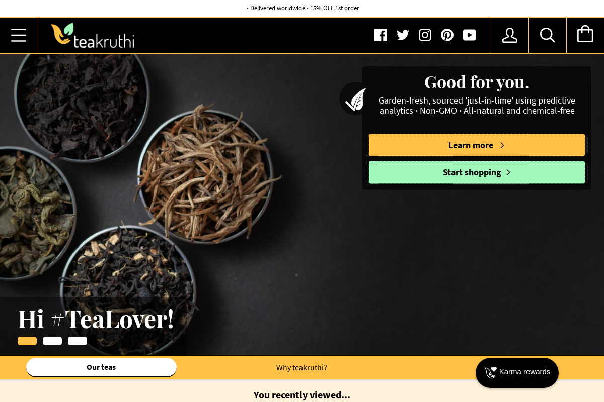 teakruthi homepage screenshot