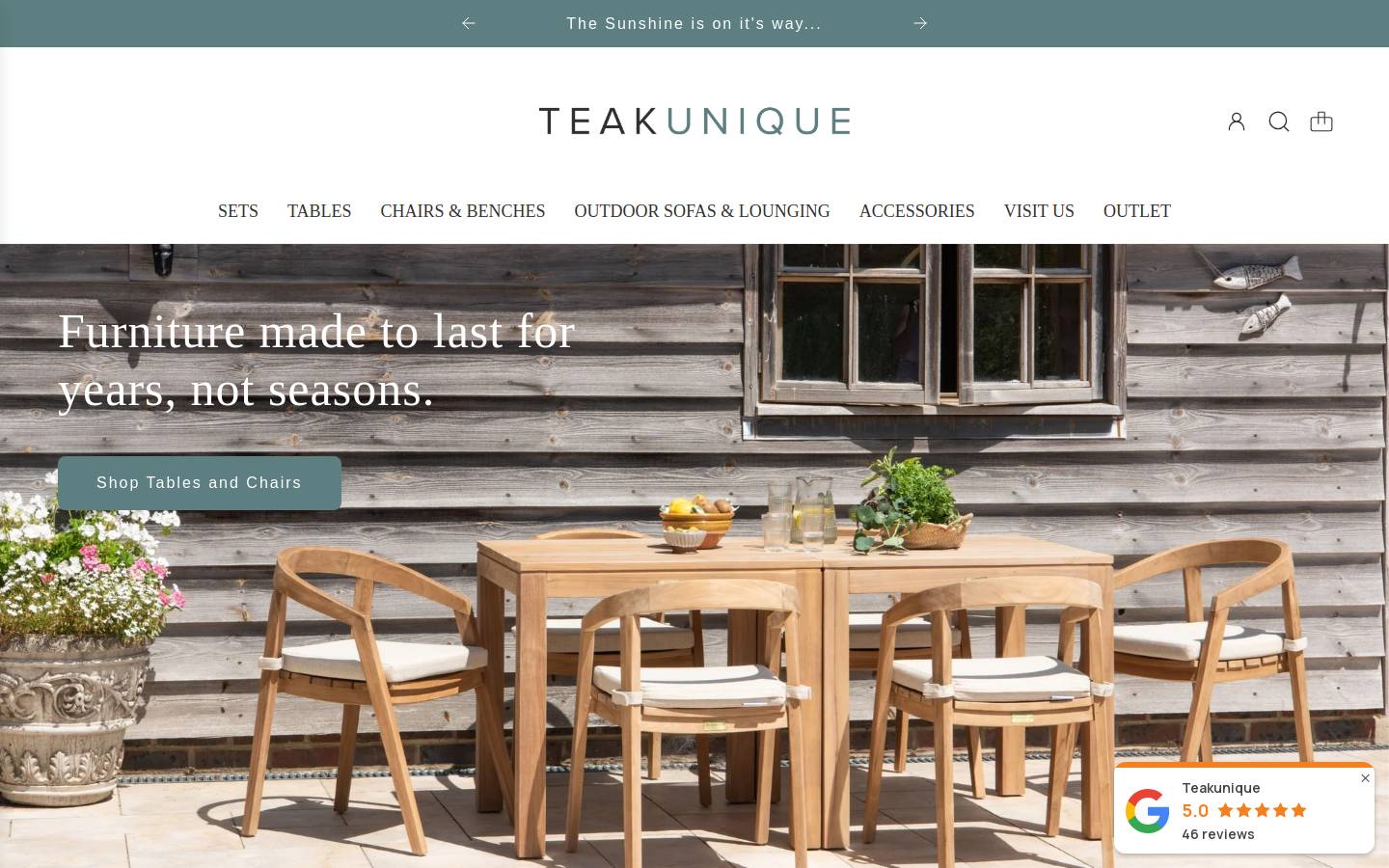 Teakunique homepage screenshot